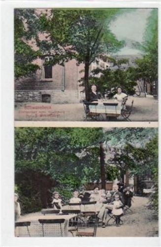 Schwanebeck mit zwei verschiedenen Abbildungen vom Restaurant zum Stadtpark gelaufen von 1914. Gute Erhaltung.