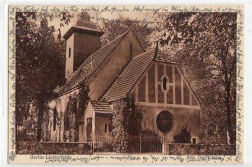 Berlin Steglitz, Lichterfelde mit Alte Dorfkirche gelaufen von 1930. Gute Erhaltung.