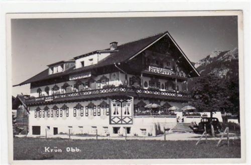 Krün bei Mittenwald mit Café - Restaurant Zugspitz ungelaufen Gute Erhaltung.