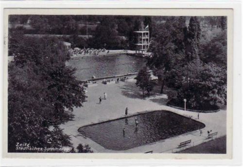 Zeitz Zeitz mit Städtischen Sommerbad gelaufen von 1939. Gute Erhaltung.