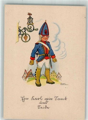 sign. Lauterborn, Liesel Junge in der Uniform aus der Zeit Friedrich des Grossen