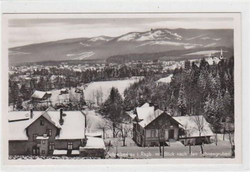 Schreiberhau Schreiberhau - Szklarska Poreba / Kreis Hirschberg - Jelenia Góra im Riesengebirge mit Blick nach den Schneegruben im Winter ungelaufen Top Erhaltung.