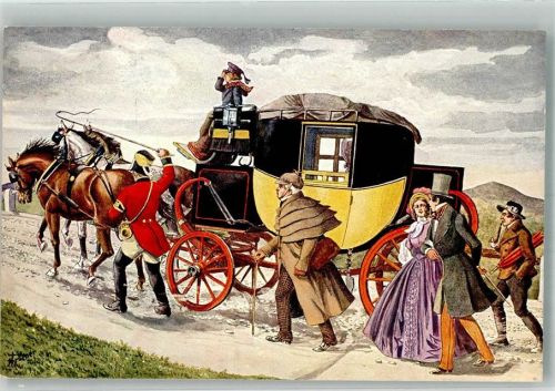 K. K. Eilpost mit Bergvorgespann Anno 1848
