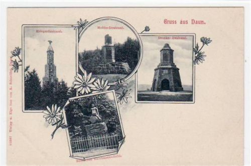Daun i.d. Eifel mit 4 Abbildungen, Denkmal ungelaufen Gute Erhaltung.