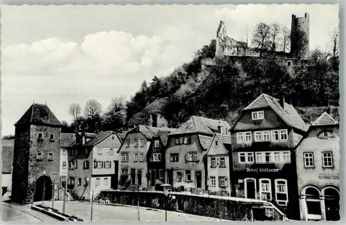 Gemünden Mühltor-Jugendherberge mit Scherenburg Fotograf Hofmann