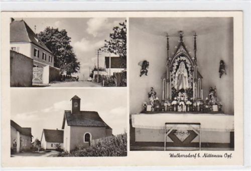 Wulkersdorf bei Nittenau. Straßenpartie Kapelle Altar im Kapellen inneren. Ungelaufen. Gute Erhaltung.<br />