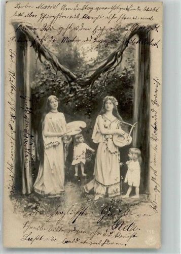 1904 M Kinder Harfe Palette