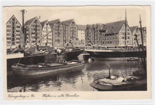 Königsberg Königsberg / Kaliningrad mit Hafen und alte Speicher gelaufen 1937 kleiner Knick oben links und rechts, sonst gut erhalten.