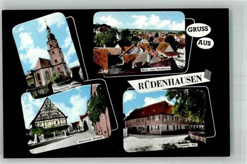 Rüdenhausen Panorama des Ortes Pfarrkirche Abtswinde Straße Casteller Hof Fotograf Kohlbauer