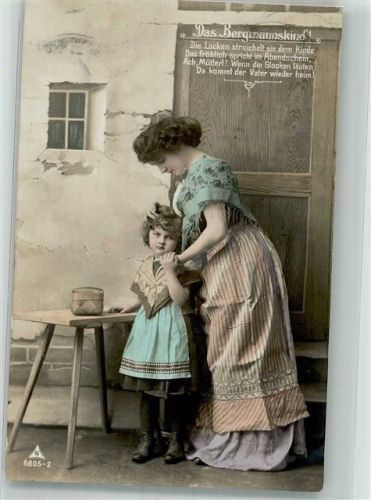 1910 Das Bergmannskind Mutter tröstet die Tochter beim leuten der Glocken nach einem Grubenunglück PH 6805-2