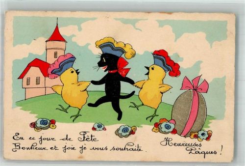 Katze Küken Osterei Ostern