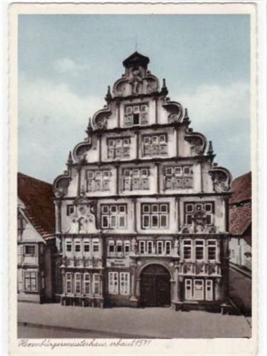 Lemgo mit Hexenbürgermeisterhaus, erbaut 1571 gelaufen, mit Marke und Stempel von 1940. Gute Erhaltung.