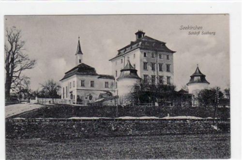 Seekirchen mit Schloß Seeburg gelaufen, Marke entfernt. Gute Erhaltung.