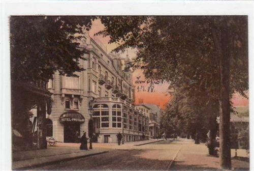 Bad Oeynhausen Bad Oeynhausen mit Hotel Pavillon i.d. Herforderstrasse gelaufen, mit Marke und Stempel von 1908. Gute Erhaltung.