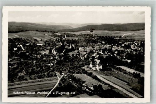 Welzheim 1939 Fliegeraufnahme des Ortes mit St.-Gallus-Kirche