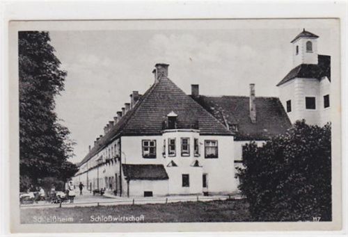 Schleißheim. Schloßwirtschaft gelaufen am 01.08.1941. Die Marke wurde teilweise entfernt, sonst gut erhalten