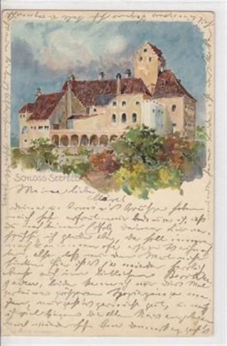 Lithographie vom Schloss Seefeld gelaufen kleiner Knick an der oberen rechten Ecke und untere linke Ecke , sonst gut erhalten