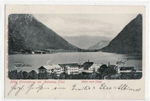 Eben am Achensee mit Blick vom Hotel Fürstenhaus gelaufen von 1901. Leicht bügig, sonst gut erhalten