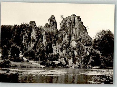 Holzhausen-Externsteine Die Externsteine Gesamtansicht No. 5 Fotograf Karl Hublow Konstanz