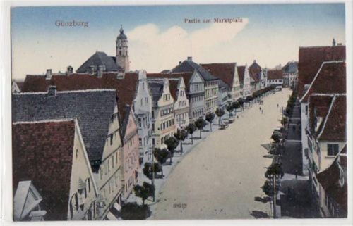Günzburg mit Blick auf den Marktplatz ungelaufen Top Erhaltung.