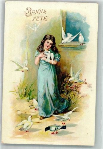 Mädchen mit weißen Tauben Bonne Fete