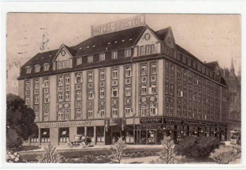 Hannover Hannover mit Hotel Bristol gelaufen, 1914. Leicht bügig, leichte Stempelspuren, sonst gut erhalten