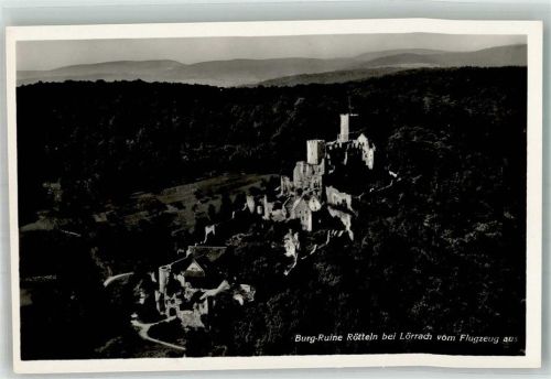 Lörrach Fliegeraufnahme Burg Ruine Rötteln