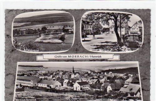 Morbach im Hunsrück mit 3 Abbildungen gelaufen von 1950. Gute Erhaltung.
