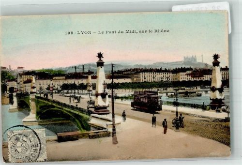 Lyon 1908 Pont du Midi sur le Rhone
