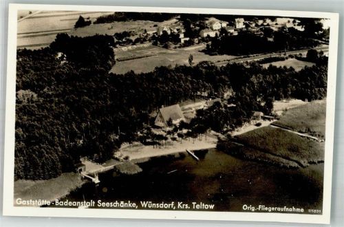 Wünsdorf 1939 Fliegeraufnahme des Gasthauses Seeschänke mit Strandbad