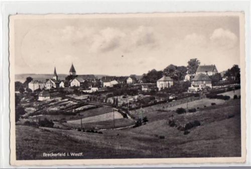 BrEcke rfeld mit Gesamtansicht gelaufen von 1938. Die Karte war in einem Album eingeklebt, daher Anhaftungen Rückseite, leichter Stempeldurchdruck, sonst gut erhalten