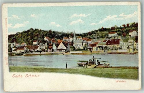 Wehlen Stadt Panorama des Ortes mit Ev. Kirche