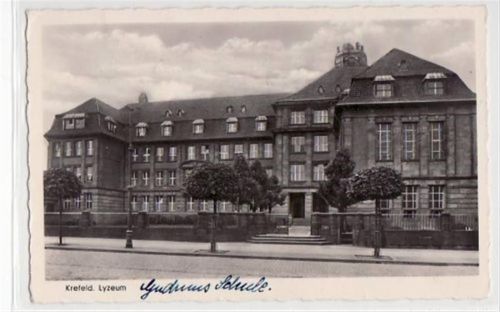 Krefeld Krefeld mit Lyzeum gelaufen, mit Marke und Stempel von 1952. Gute Erhaltung.