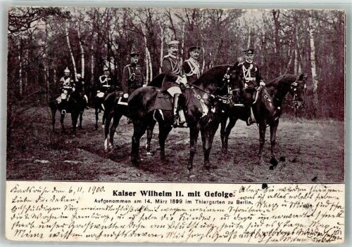 Tiergarten 1899 Der Kaiser in Uniform zu Pferde mit Gefolge Verlag Gustav Liersch 271