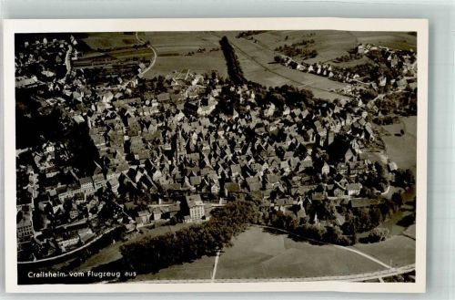 Crailsheim 1938 Fliegeraufnahme des Ortes mit Johanneskirche und Liebfrauenkapelle