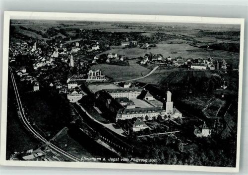Ellwangen 1937 Fliegeraufnahme des Ortes mit Kaserne