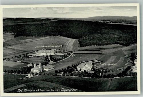 Bad Dürrheim Fliegeraufnahme vom Eisenbahner-Sanatorium und Friedrich-Luisen-Hospiz