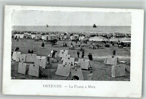 Ostende Schwimmbad Strand Badekarren Zelte