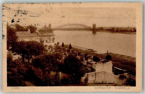 Bonn 1922 Königshof Terrasse Brücke