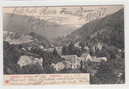 Eppstein Eppstein im Taunus mit Fischbachtal gelaufen, 1907 kleiner Knick unten rechts, sonst gut erhalten