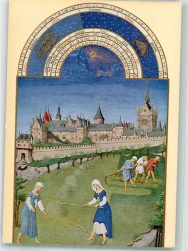 Chantilly Die Heuerntezeit im Juni Duc de Berry Le Palais mit Saint Chapelle im Musee Conde