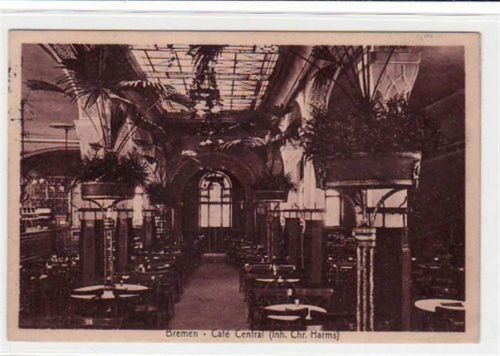 Bremen Bremen mit Café Central, Innenansicht gelaufen, 1912 kleiner Knick oben rechts, sonst gut erhalten
