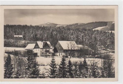 Heinzelbaude / Kreis Hirschberg - Jelenia Góra im Riesengebirge mit Blick nach dem Hochstein im Winter gelaufen 1929. Rückseite leicht stockfleckig, sonst gut erhalten