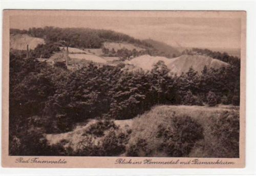 Bad Freienwalde Bad Freienwalde. Abgebildet ist der Blick ins Hemmertal mit Bismarckturm. Postalisch nicht befördert. Sehr gut erhalten.
