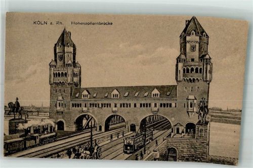 Köln Altstadt-Nord 103 Hohenzollernbrücke Straßenbahn Eisenbahn