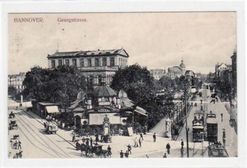 Hannover Hannover mit Georgstrasse gelaufen, 1916. Gute Erhaltung.