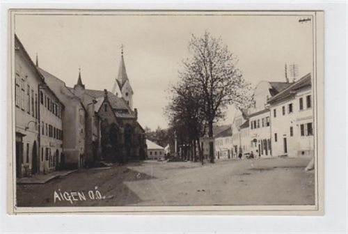 Altes Foto von Aigen. Straßenpartie. Ungelaufen. Gute Erhaltung. PLZ 4160.