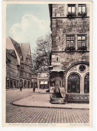 Nordhausen Nordhausen mit Markt und Roland gelaufen, Marke entfernt, handschriftliches Datum von 1935. Gute Erhaltung.
