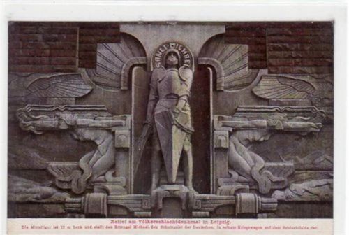 Leipzig Leipzig mit Relief am Völkerschlachtdenkmal ungelaufen Gute Erhaltung.