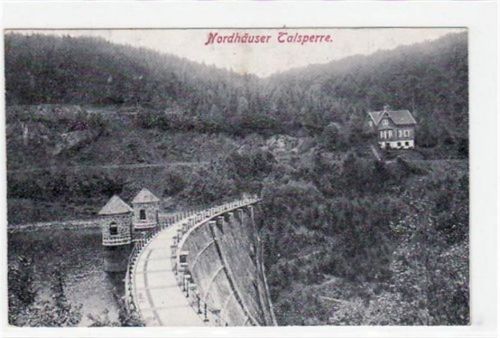 Nordhäuser Talsperre gelaufen von 1927. Leicht stockfleckig, sonst gut erhalten.